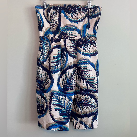 BANANA REPUBLIC Silk Floral Strapless Sheath Cocktail Dress Size 10 - Picture 2 of 13